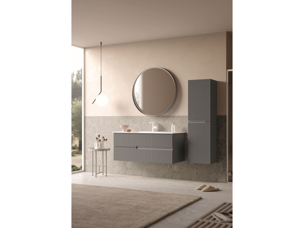 Wastafelmeubel "Moonlight 120" - 121 x 51 x 51 cm - Matgrijs