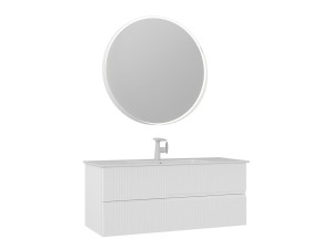 Wastafelmeubel met spiegel (2-delig) "Moonlight 120 v2" - 121 x 51 x 51 cm - Matwit