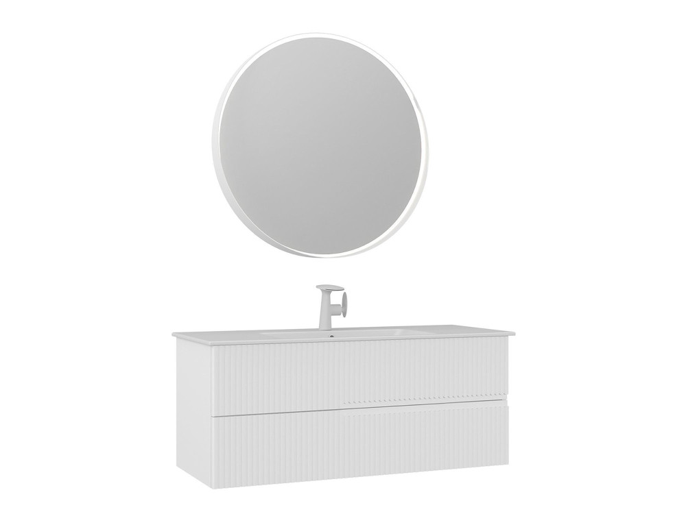 Wastafelmeubel met spiegel (2-delig) "Moonlight 120 v2" - 121 x 51 x 51 cm - Matwit