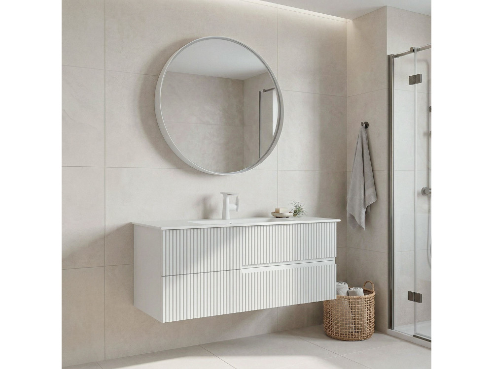 Wastafelmeubel met spiegel (2-delig) "Moonlight 120 v2" - 121 x 51 x 51 cm - Matwit