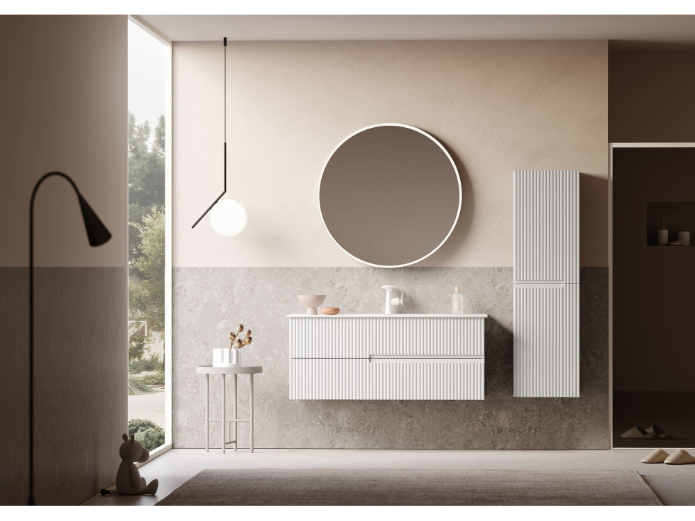 Wastafelmeubel met spiegel (2-delig) "Moonlight 120 v2" - 121 x 51 x 51 cm - Matwit
