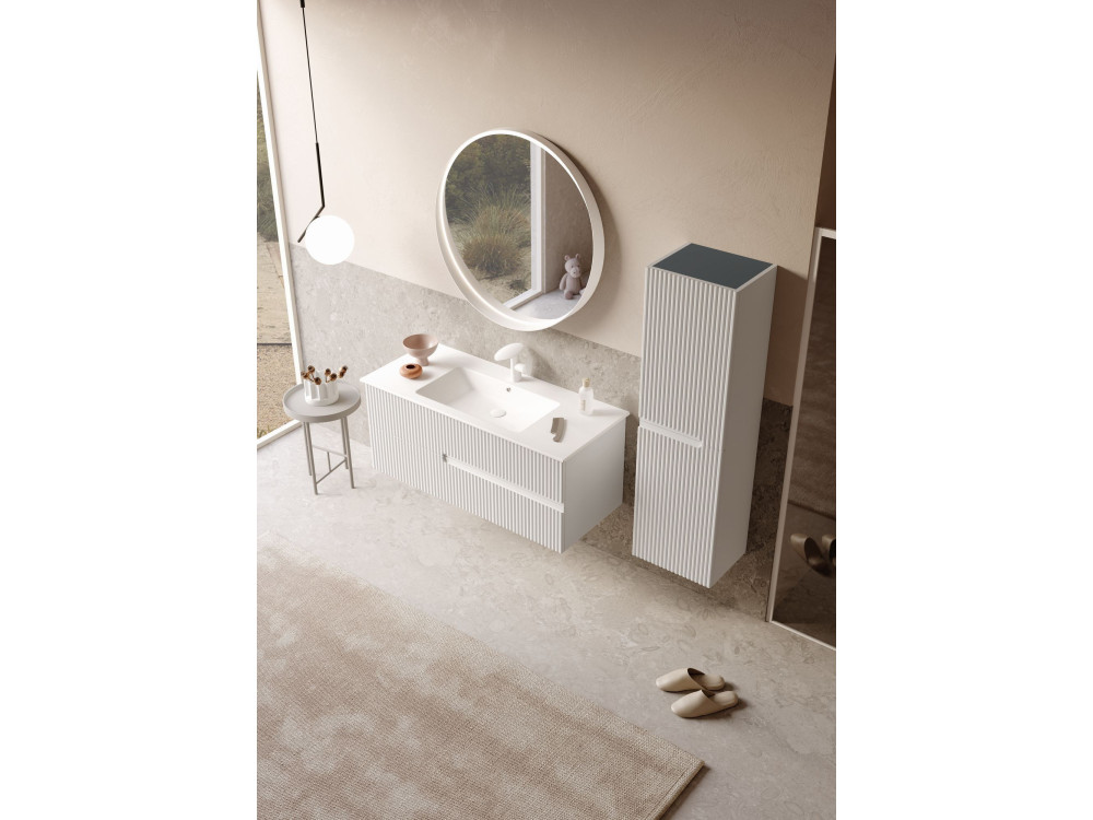 Wastafelmeubel met spiegel (2-delig) "Moonlight 120 v2" - 121 x 51 x 51 cm - Matwit