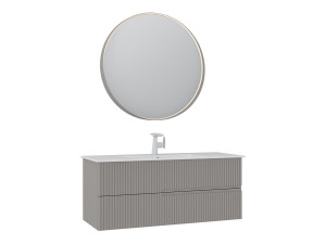 Wastafelmeubel met spiegel (2-delig) "Moonlight 120 v2" - 121 x 51 x 51 cm - Matte Mink