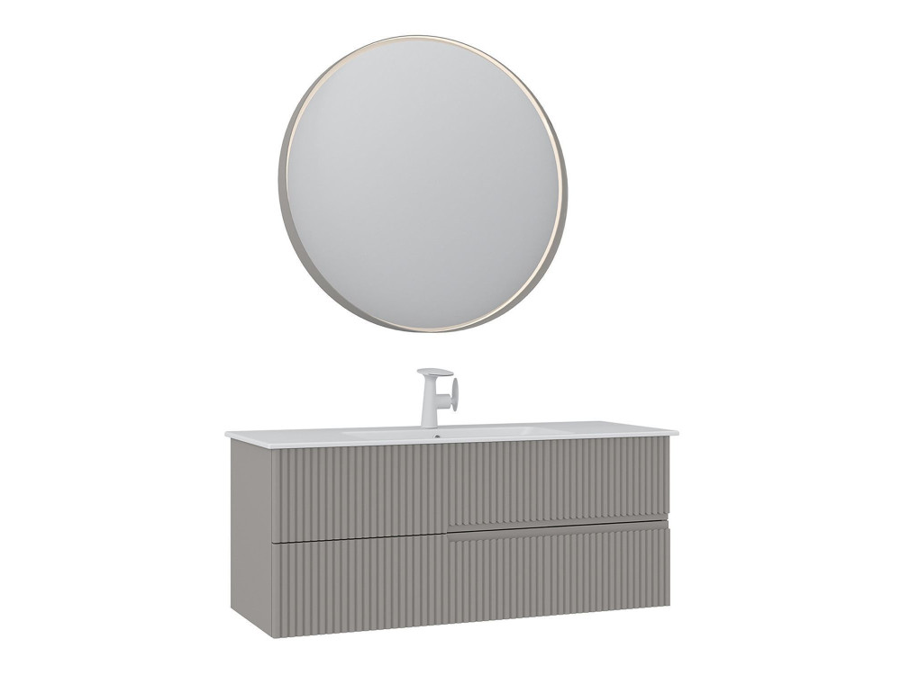 Wastafelmeubel met spiegel (2-delig) "Moonlight 120 v2" - 121 x 51 x 51 cm - Matte Mink