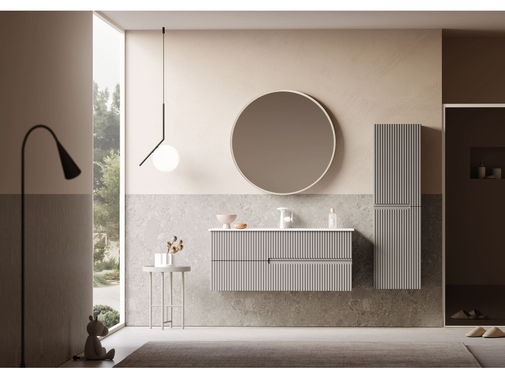 Wastafelmeubel met spiegel (2-delig) "Moonlight 120 v2" - 121 x 51 x 51 cm - Matte Mink