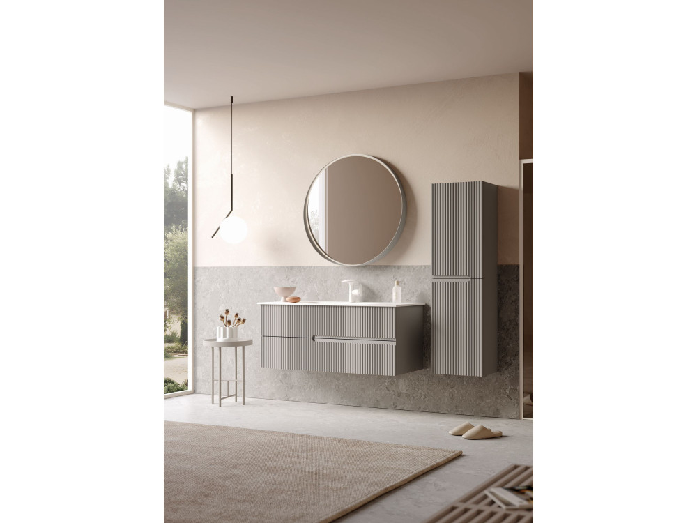 Wastafelmeubel met spiegel (2-delig) "Moonlight 120 v2" - 121 x 51 x 51 cm - Matte Mink