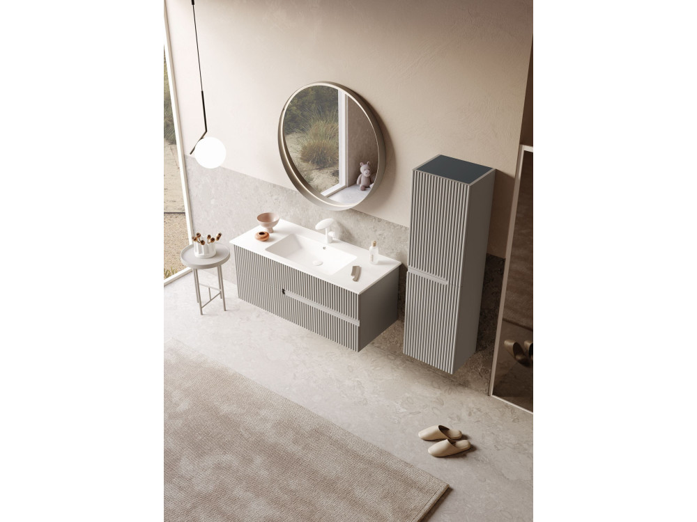 Wastafelmeubel met spiegel (2-delig) "Moonlight 120 v2" - 121 x 51 x 51 cm - Matte Mink