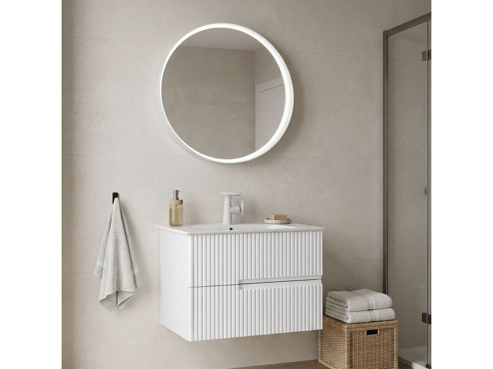 Wastafelmeubel met spiegel (2-delig) "Moonlight 70 v2" - 71 x 51 x 51 cm - Matwit