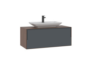 Wastafelmeubel "Craft 100" - 100 x 50 x 40 cm - Walnoot / Antraciet