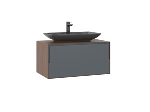 Wastafelmeubel "Craft 80" - 80 x 50 x 40 cm - Walnoot / Antraciet
