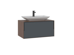 Wastafelmeubel "Craft 80" - 80 x 50 x 40 cm - Walnoot / Antraciet