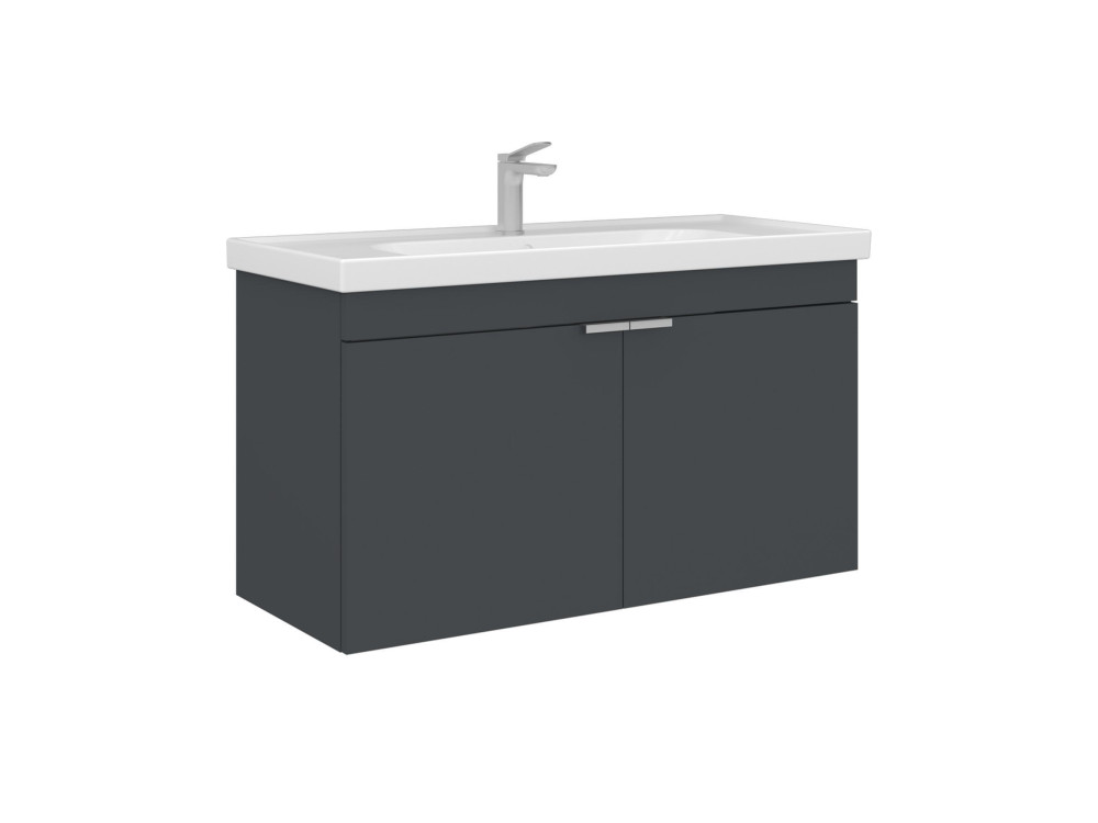 Wastafelmeubel "Desna 100" - 100 x 45 x 58 cm - Mat antraciet