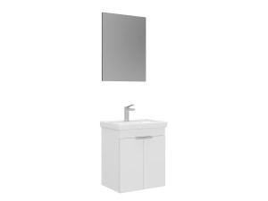 Wastafelmeubel met spiegel (2-delig) "Desna 50" - 50 x 38 x 58 cm - Matwit