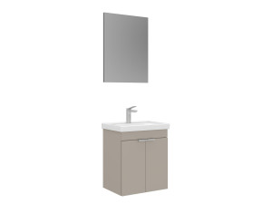 Wastafelmeubel met spiegel (2-delig) "Desna 50" - 50 x 38 x 58 cm - Zandkleur