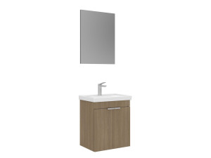 Wastafelmeubel met spiegel (2-delig) "Desna 50" - 50 x 38 x 58 cm - eiken