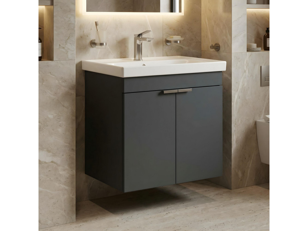 Wastafelmeubel "Desna 60" - 60 x 45 x 58 cm - Mat antraciet