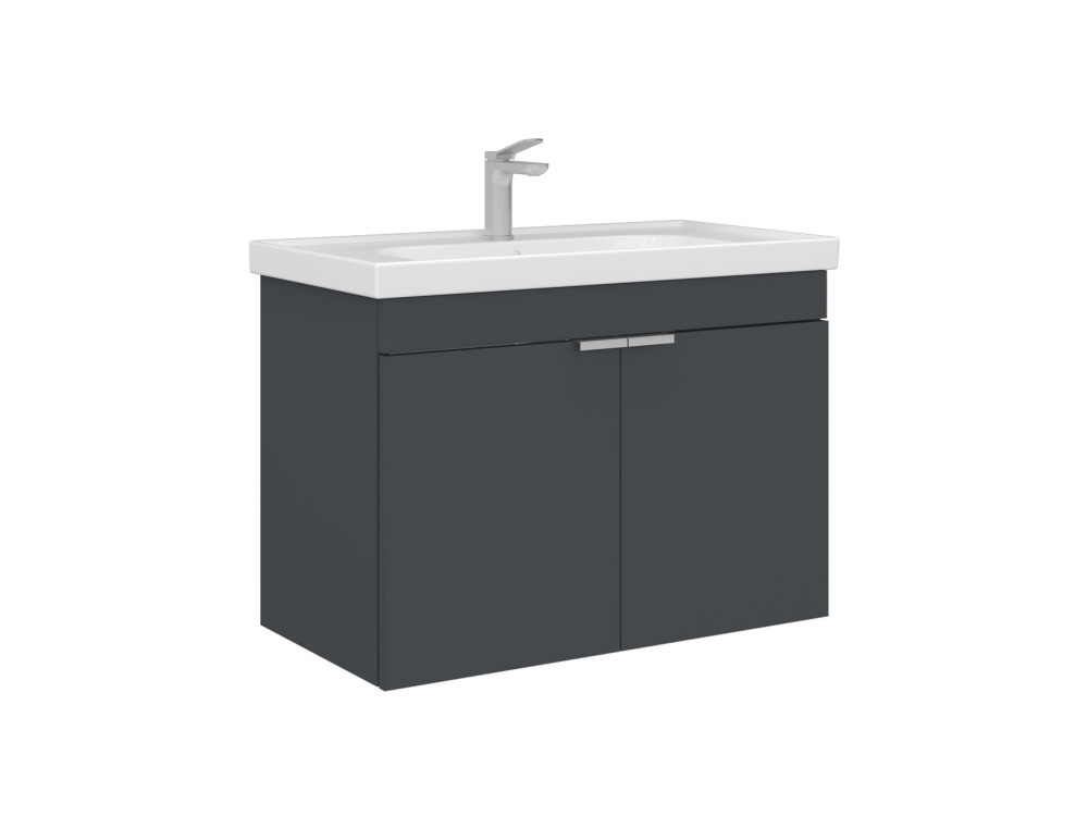 Wastafelmeubel "Desna 80" - 80 x 45 x 58 cm - Mat antraciet