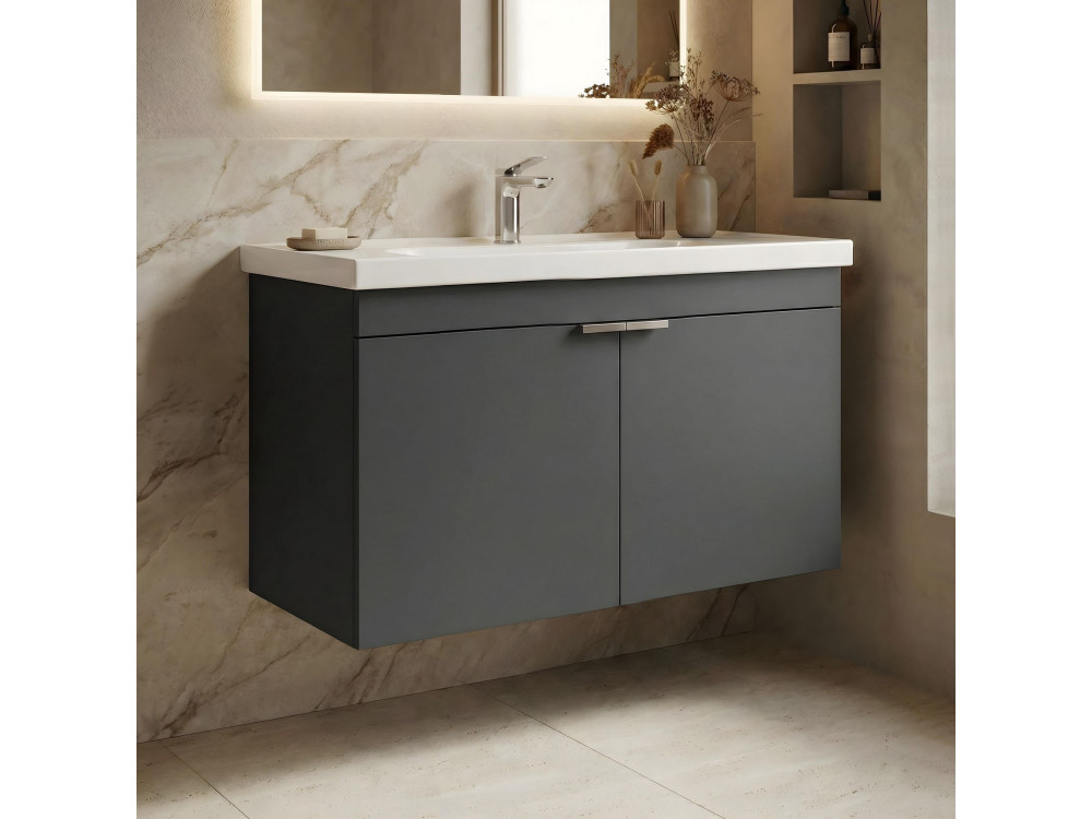 Wastafelmeubel "Desna 80" - 80 x 45 x 58 cm - Mat antraciet