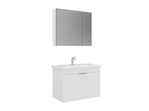 Wastafelmeubel met spiegel (2-delig) "Desna 80" - 80 x 45 x 58 cm - Matwit