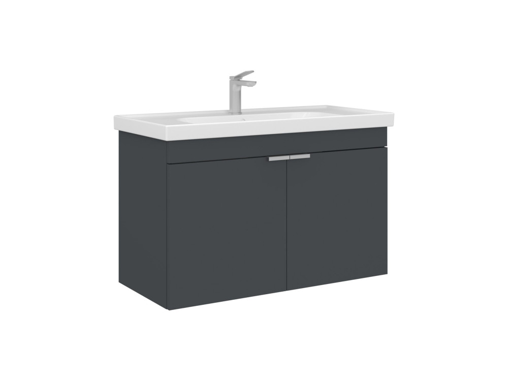 Wastafelmeubel "Desna 90" - 90 x 45 x 58 cm - Mat antraciet