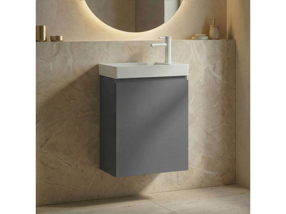 Wastafelmeubel "Ferla 40" - 40 x 22 x 50 cm - Matgrijs