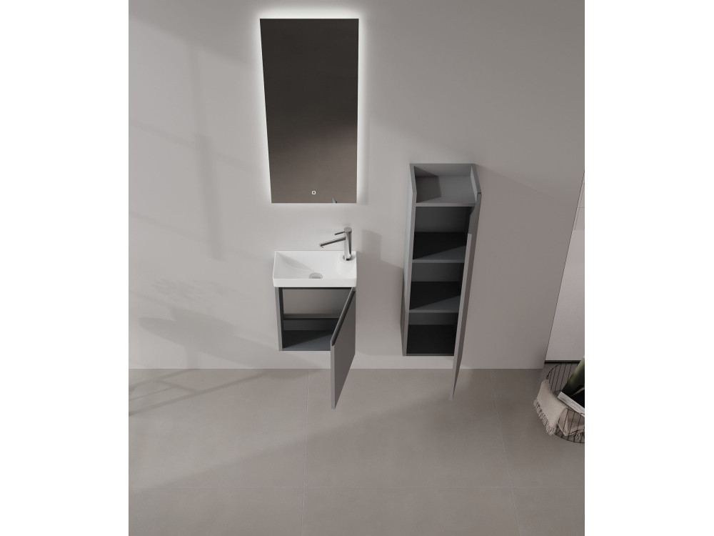 Wastafelmeubel "Ferla 40" - 40 x 22 x 50 cm - Matgrijs