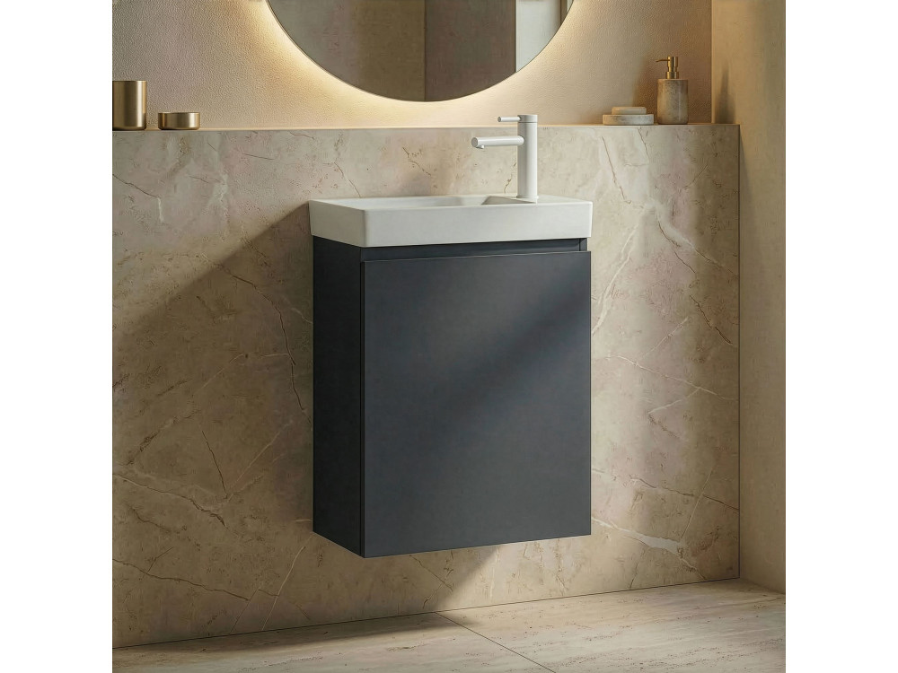 Wastafelmeubel "Ferla 40" - 40 x 22 x 50 cm - Mat antraciet