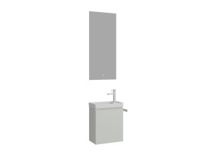 Wastafelmeubel met spiegel (2-delig) "Ferla 40" - 40 x 22 x 50 cm - Mat Cashmere