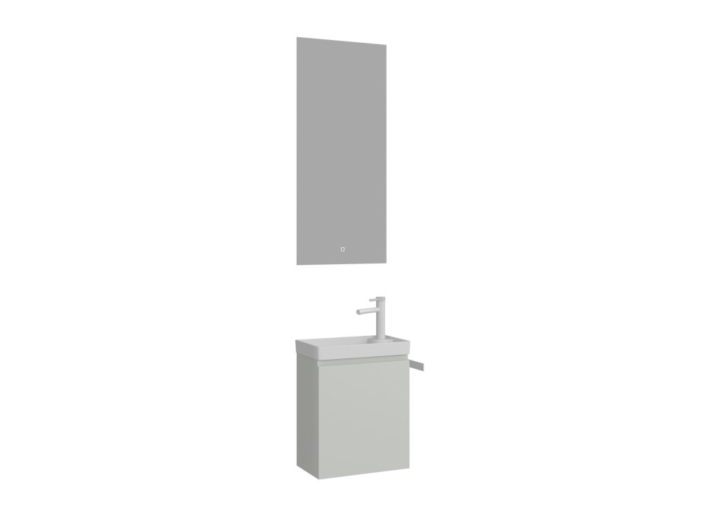 Wastafelmeubel met spiegel (2-delig) "Ferla 40" - 40 x 22 x 50 cm - Mat Cashmere