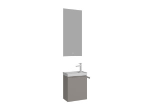 Wastafelmeubel met spiegel (2-delig) "Ferla 40" - 40 x 22 x 50 cm - Matte Mink