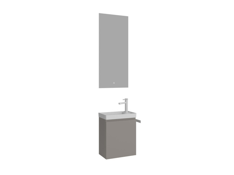Wastafelmeubel met spiegel (2-delig) "Ferla 40" - 40 x 22 x 50 cm - Matte Mink