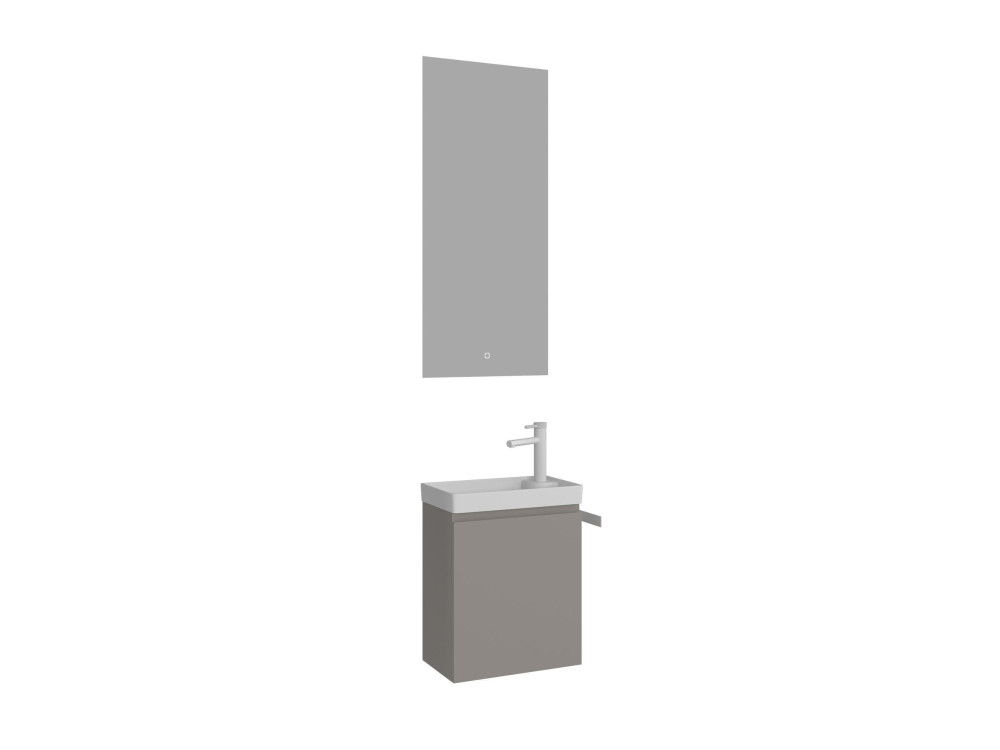 Wastafelmeubel met spiegel (2-delig) "Ferla 40" - 40 x 22 x 50 cm - Matte Mink