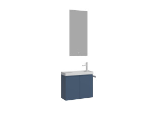 Wastafelmeubel met spiegel (2-delig) "Ferla 60" - 60 x 22 x 50 cm - Matte Blue