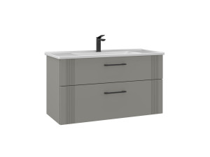 Wastafelmeubel "Bari 100 v2" - 100 x 45 x 55 cm - Matte Cashmere