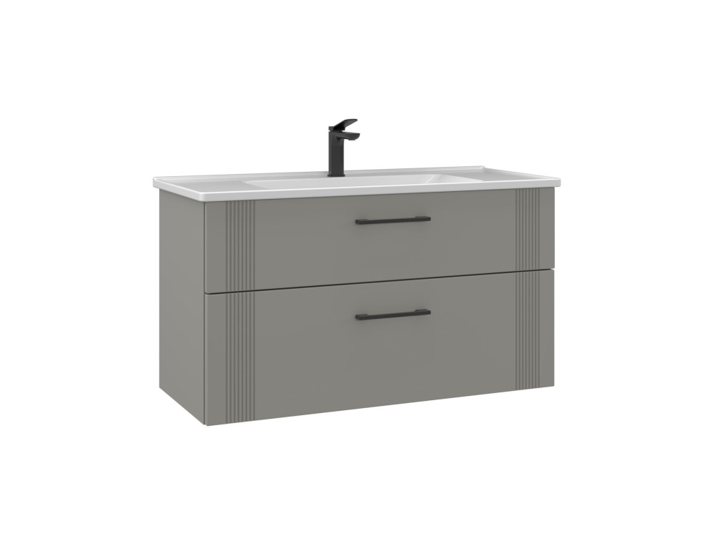 Wastafelmeubel "Bari 100 v2" - 100 x 45 x 55 cm - Matte Cashmere