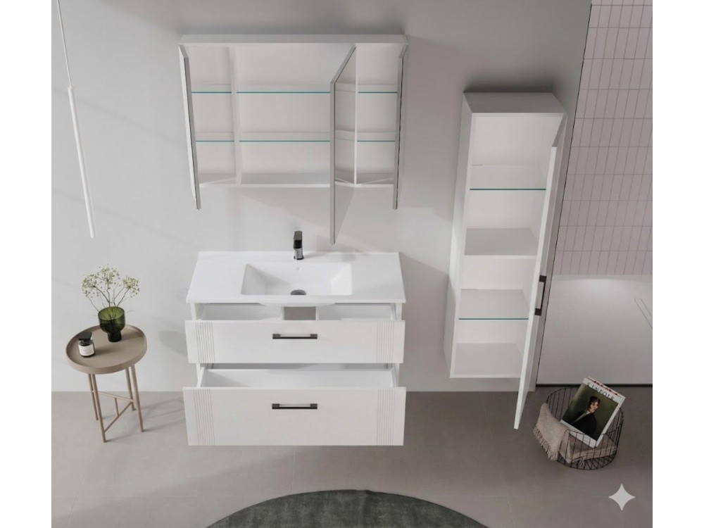 Wastafelmeubel "Bari 100 v2" - 100 x 45 x 55 cm - Matwit