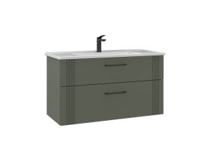 Wastafelmeubel "Bari 100 v2" - 100 x 45 x 55 cm - Matte Green