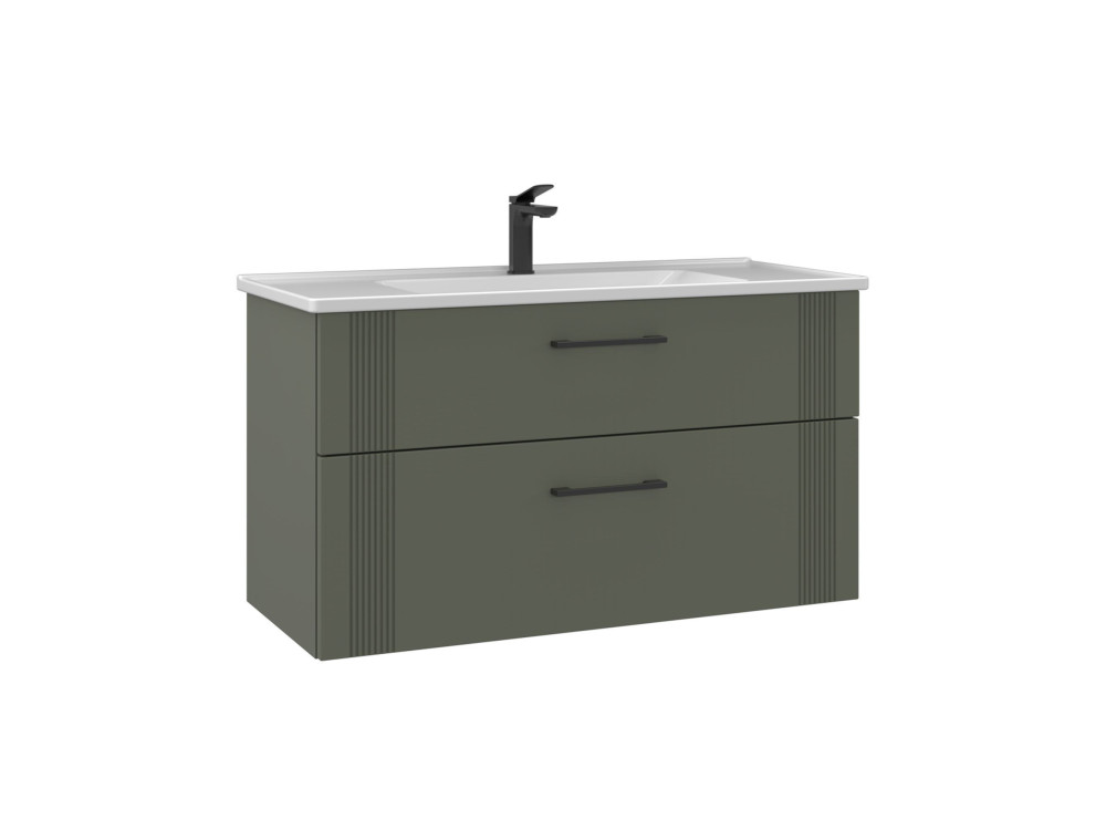 Wastafelmeubel "Bari 100 v2" - 100 x 45 x 55 cm - Matte Green