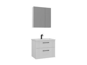 Wastafelmeubel met spiegel (2-delig) "Bari 65 v2" - 65 x 45 x 55 cm - Matwit