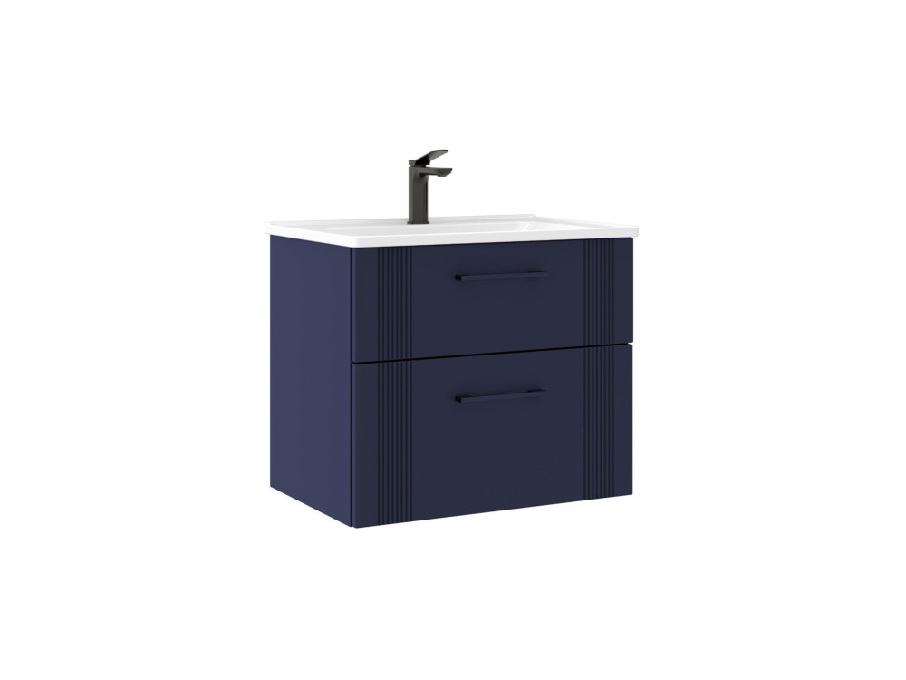 Wastafelmeubel "Bari 65 v2" - 65 x 45 x 55 cm - Mat marineblauw