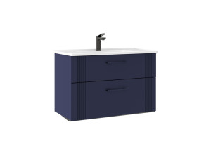 Wastafelmeubel "Bari 85 v2" - 85 x 45 x 55 cm - Mat marineblauw