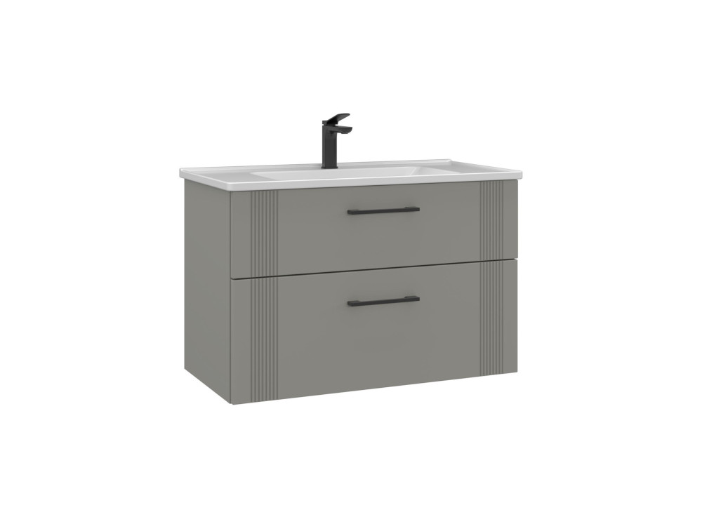 Wastafelmeubel "Bari 85 v2" - 85 x 45 x 55 cm - Matte Cashmere