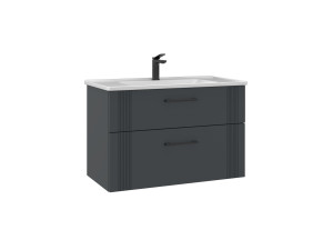 Wastafelmeubel "Bari 85 v2" - 85 x 45 x 55 cm - Mat antraciet