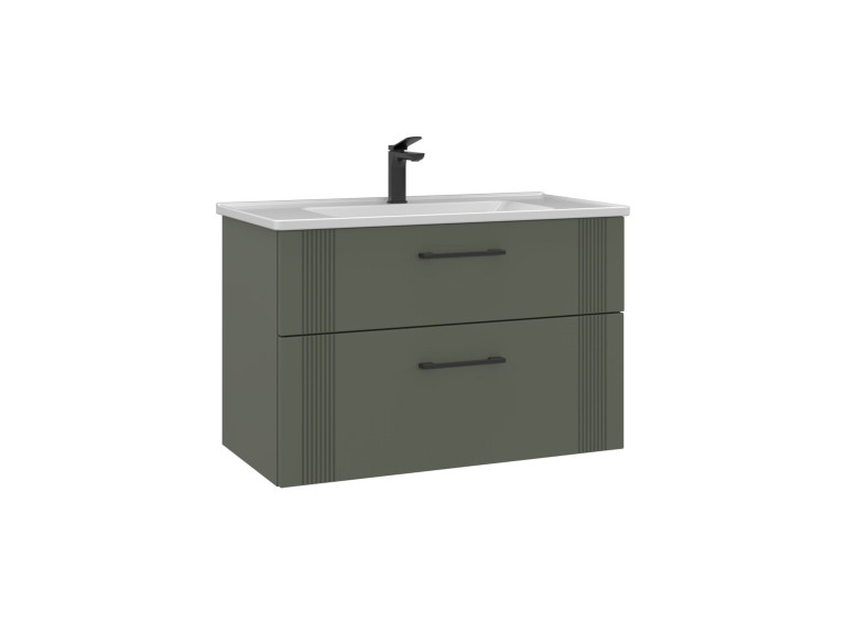 Wastafelmeubel "Bari 85 v2" - 85 x 45 x 55 cm - Matte Green