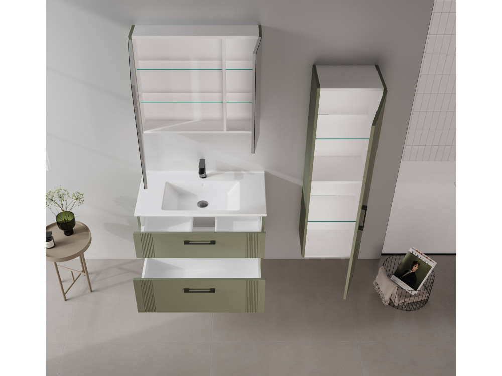 Wastafelmeubel "Bari 85 v2" - 85 x 45 x 55 cm - Matte Green