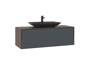 Wastafelmeubel "Craft 120" - 120 x 50 x 40 cm - Walnoot / Antraciet