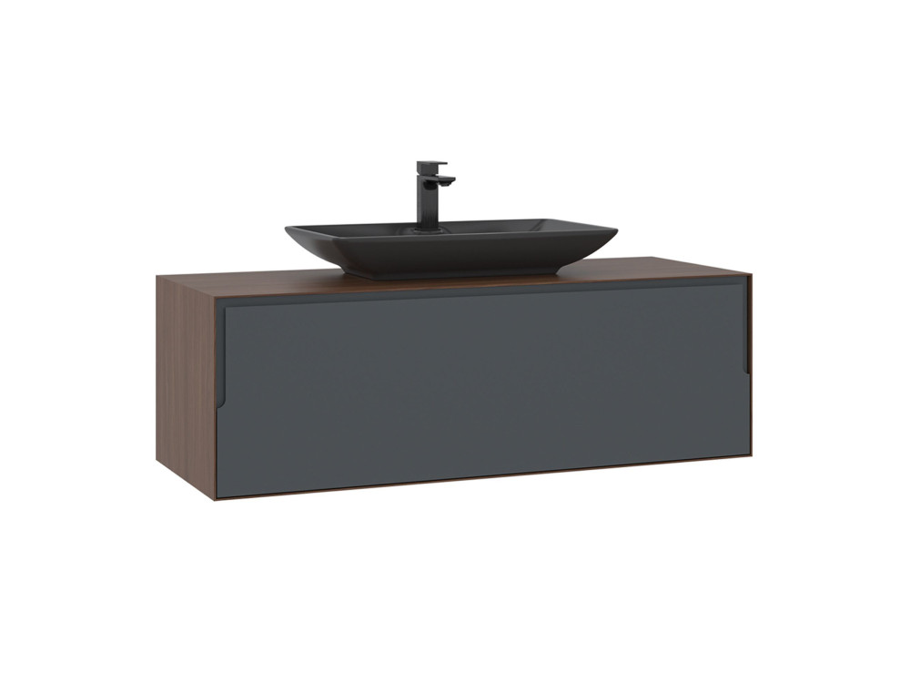 Wastafelmeubel "Craft 120" - 120 x 50 x 40 cm - Walnoot / Antraciet