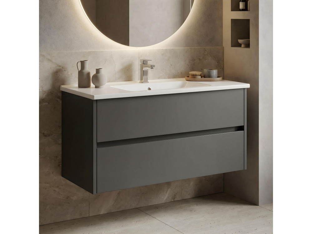 Wastafelmeubel "Arno 100" - 100 x 45 x 52 cm - Antraciet