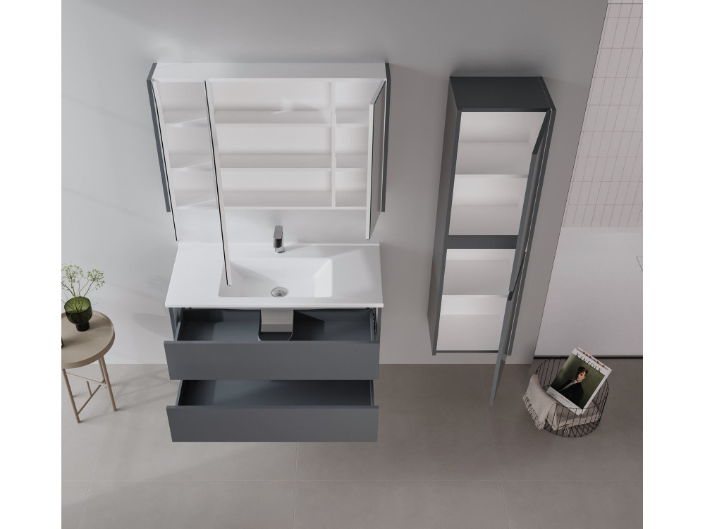 Wastafelmeubel "Arno 100" - 100 x 45 x 52 cm - Antraciet