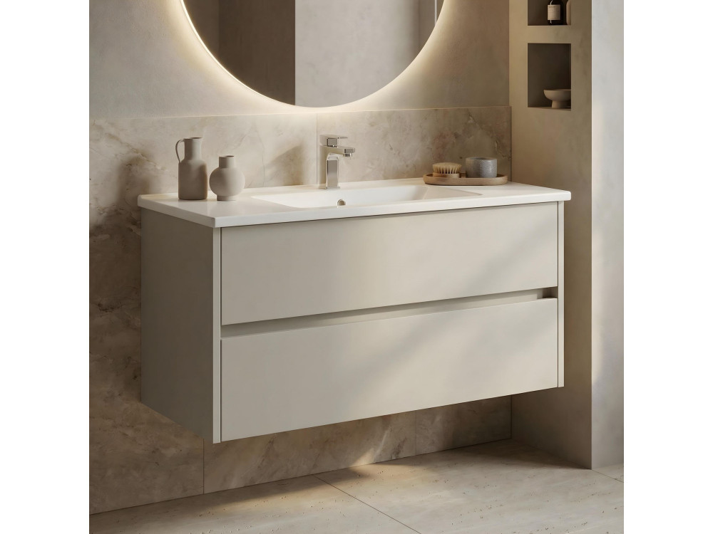 Wastafelmeubel "Arno 100" - 100 x 45 x 52 cm - Cashmere